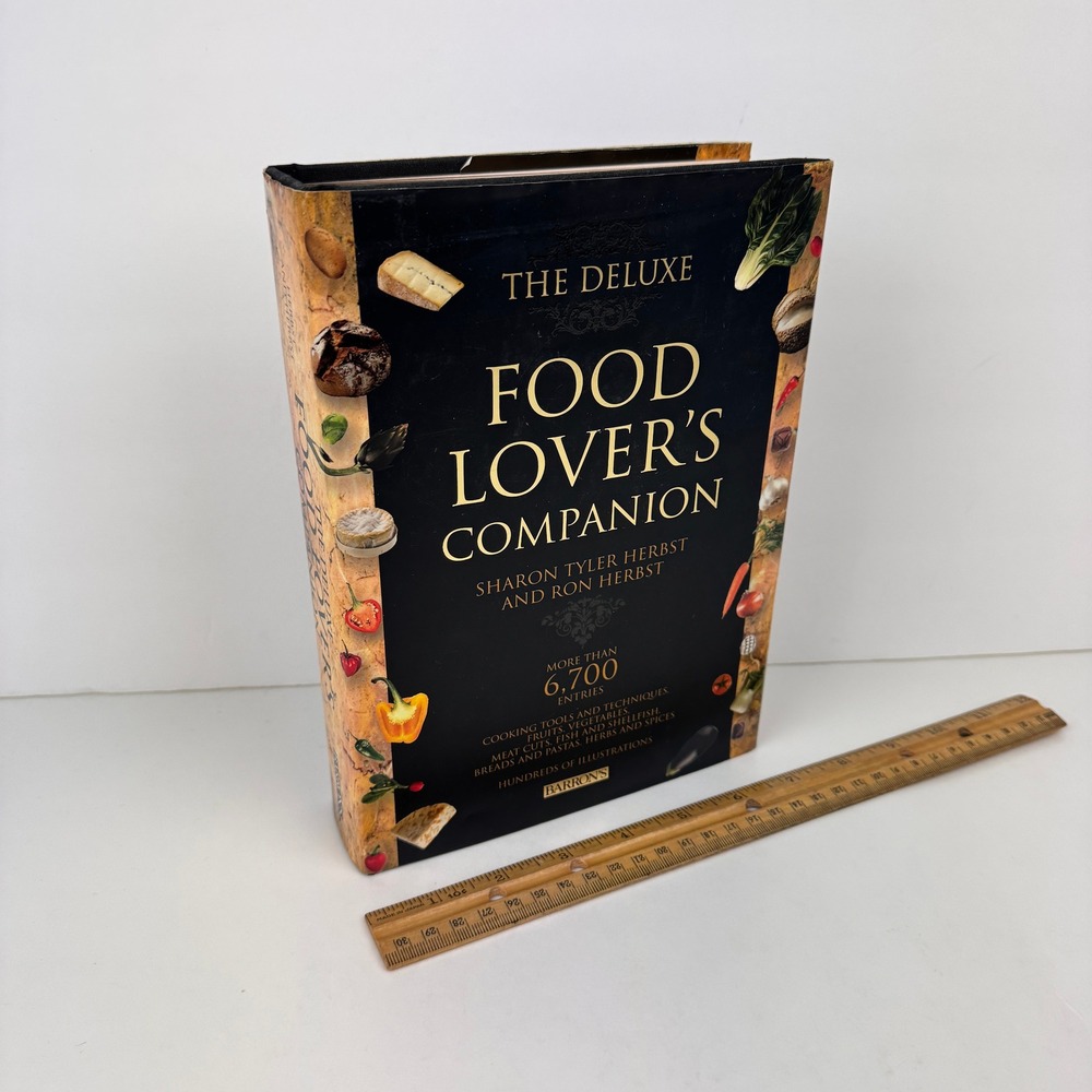 2009 Hardcover The Deluxe Food Lover's Companion‎ Technique Cooking Gold Accents
